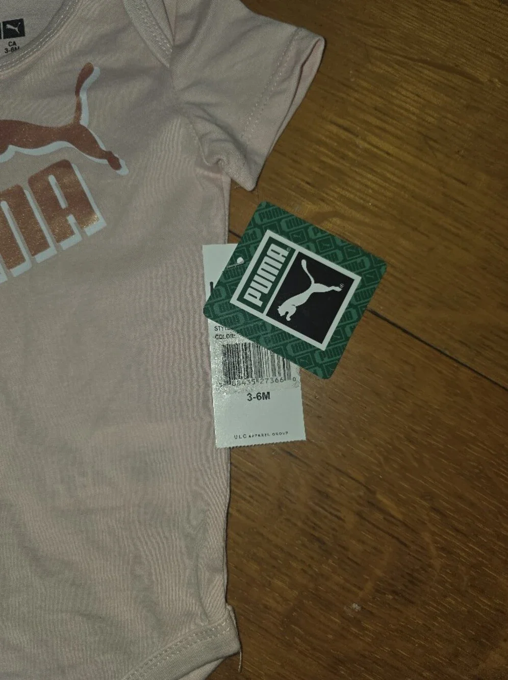 NWT Short Sleeve Bodysuit Infant Girl's PUMA 3-6 Months